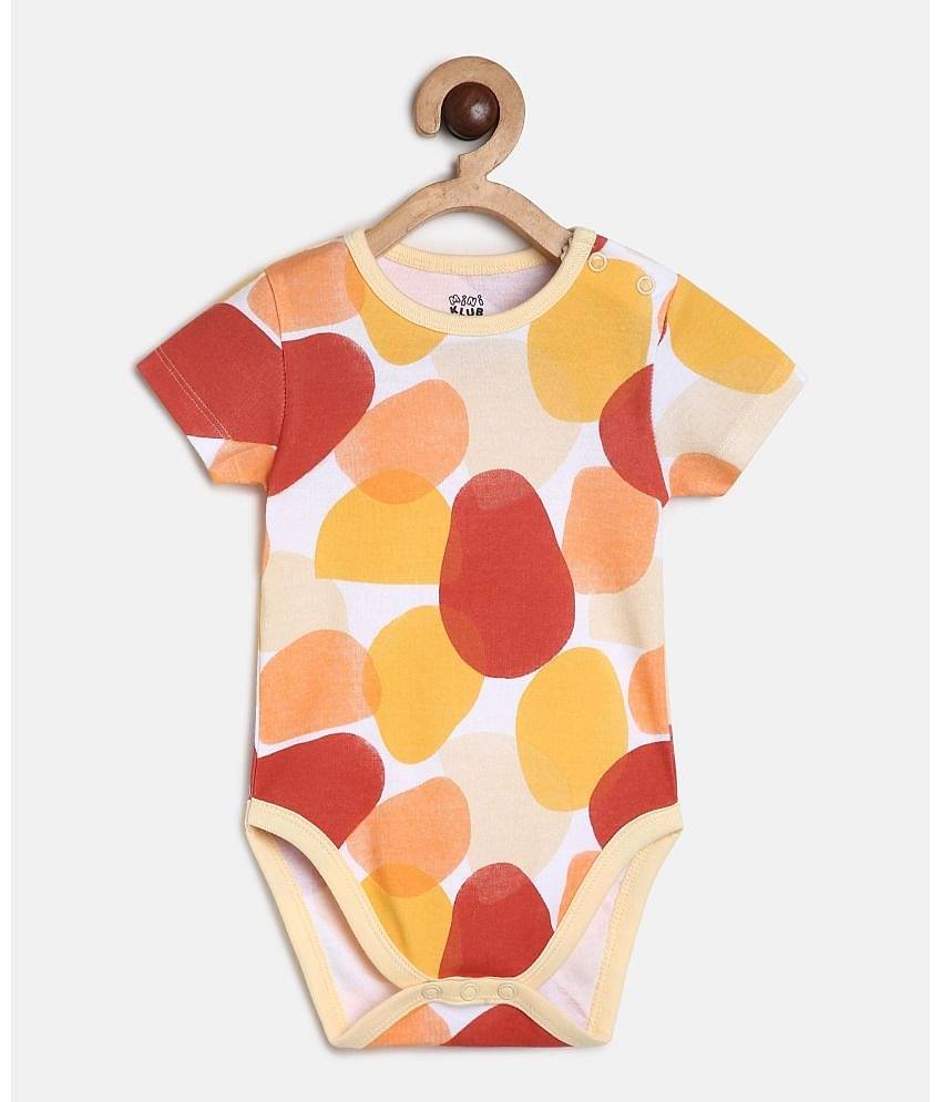 MINI KLUB Pack of 3 Baby Boys Cotton Bodysuit ( Multicolor )