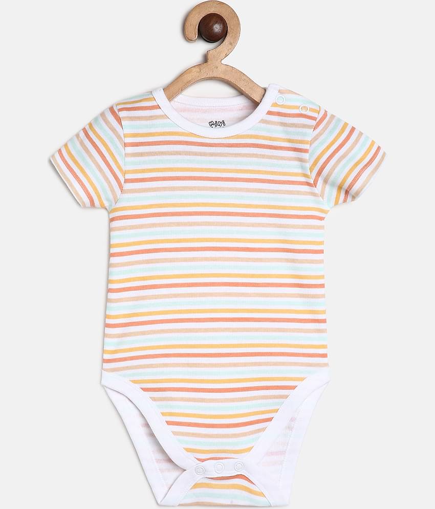 MINI KLUB Pack of 3 Baby Boys Cotton Bodysuit ( Multicolor )