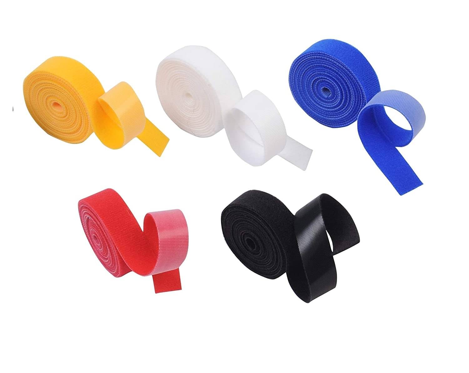     			PRANSUNITA Polyster Double-Sided Self Gripping Reusable Multi Purpose Hook Tape ( Pack of 5 )