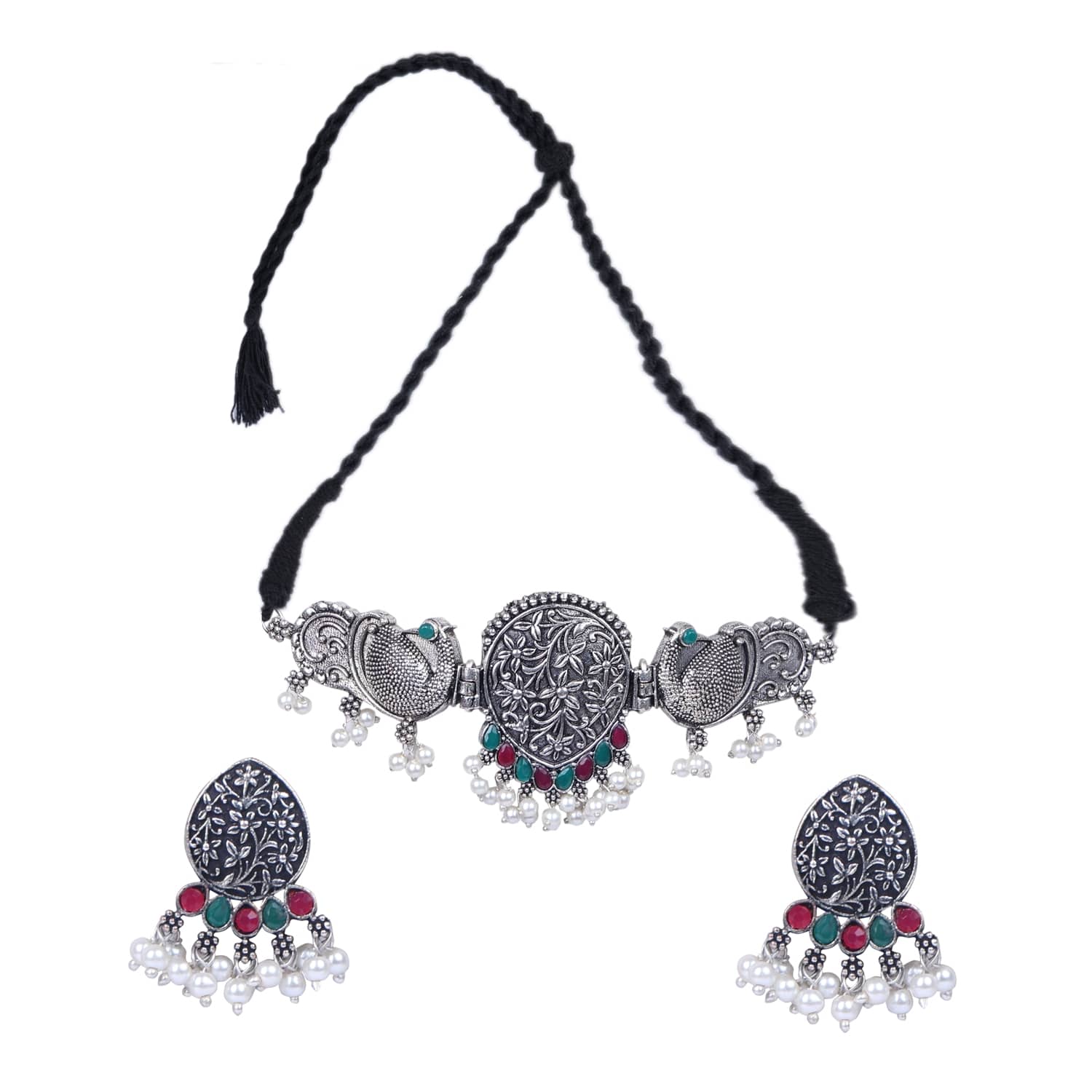 PUJVI - Multi Color Alloy Necklace Set ( Pack of 1 )