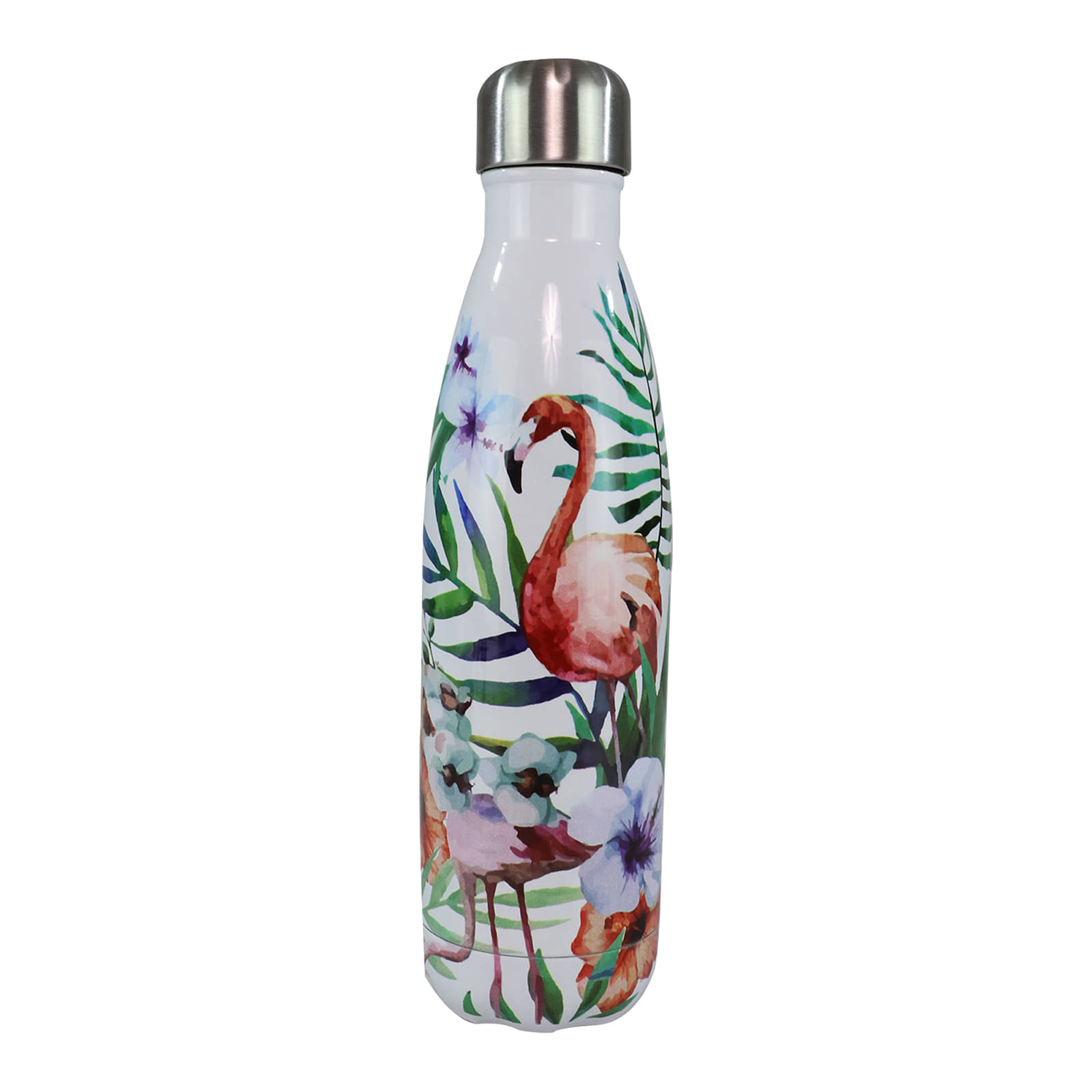     			Smily Kidddos - Steel water bottle - Flamingo white White Water Bottle 500 mL ( Set of 1 )