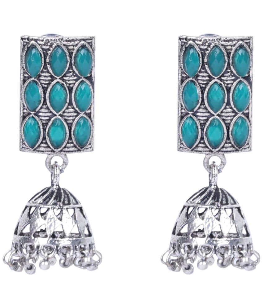Sunhari Jewels - Green Jhumki Earrings ( Pack of 1 ) - Earrings | Buy online on ZillyBuy