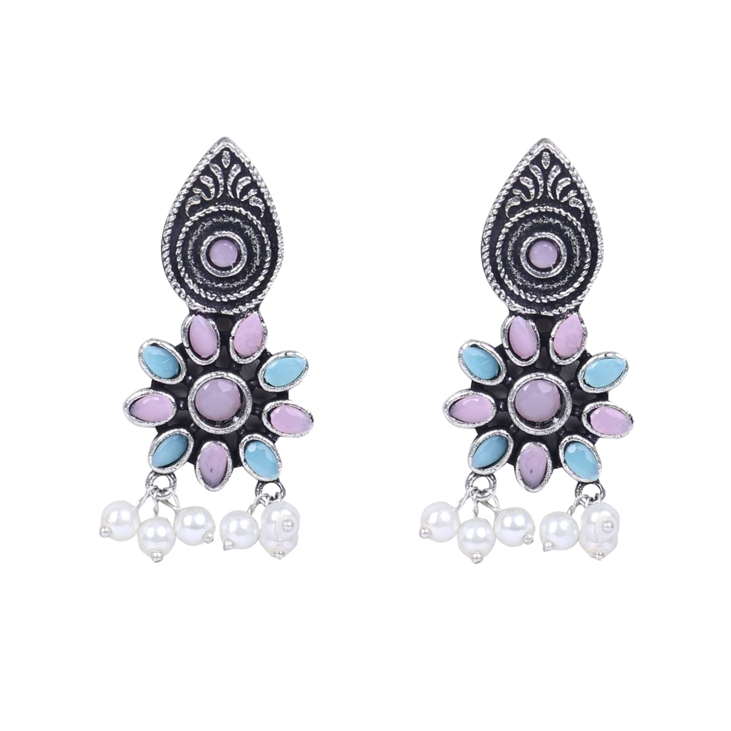     			Sunhari Jewels - Multi Color Drop Earrings ( Pack of 1 )