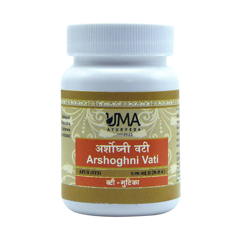 UMA AYURVEDA Arshoghni Vati Tablet for Dry Piles, Bleeding Piles 80 No.s (Pack of 1) UMA AYURVEDA Arshoghni Vati Tablet for Dry Piles, Bleeding Piles 80 No.s (Pack of 1)