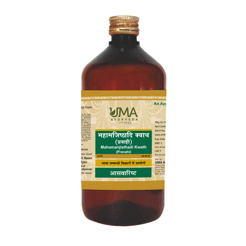 UMA AYURVEDA Mahamanjishthadi Kwath Syrup for Blood purifier, Skin Diseases, Gout 450 ml Liquid (Pack of 1) UMA AYURVEDA Mahamanjishthadi Kwath Syrup for Blood purifier, Skin Diseases, Gout 450 ml Liquid (Pack of 1)