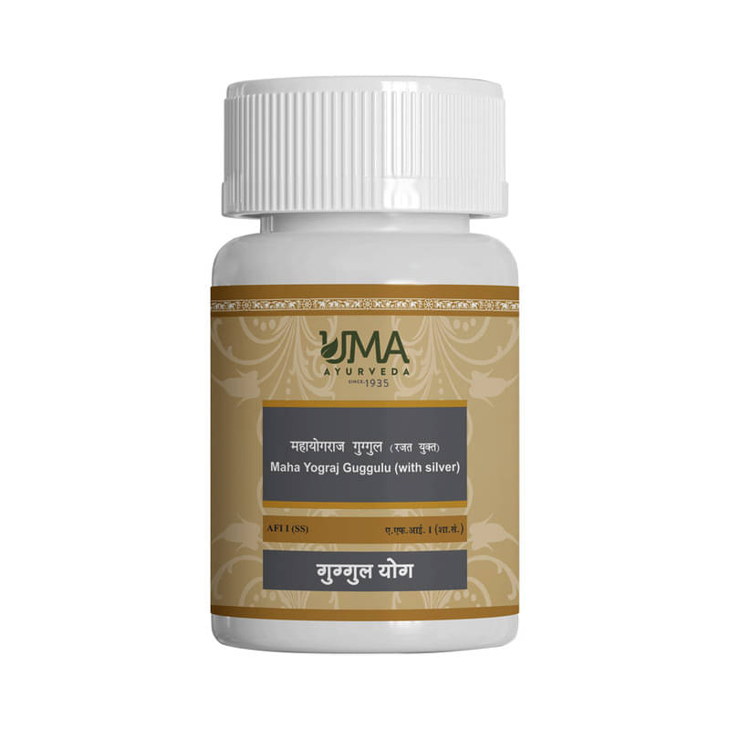     			UMA AYURVEDA Mahayograj Guggulu With Silver Tablet for Bone Joint and Muscle Care 80 No.s (Pack of 1)