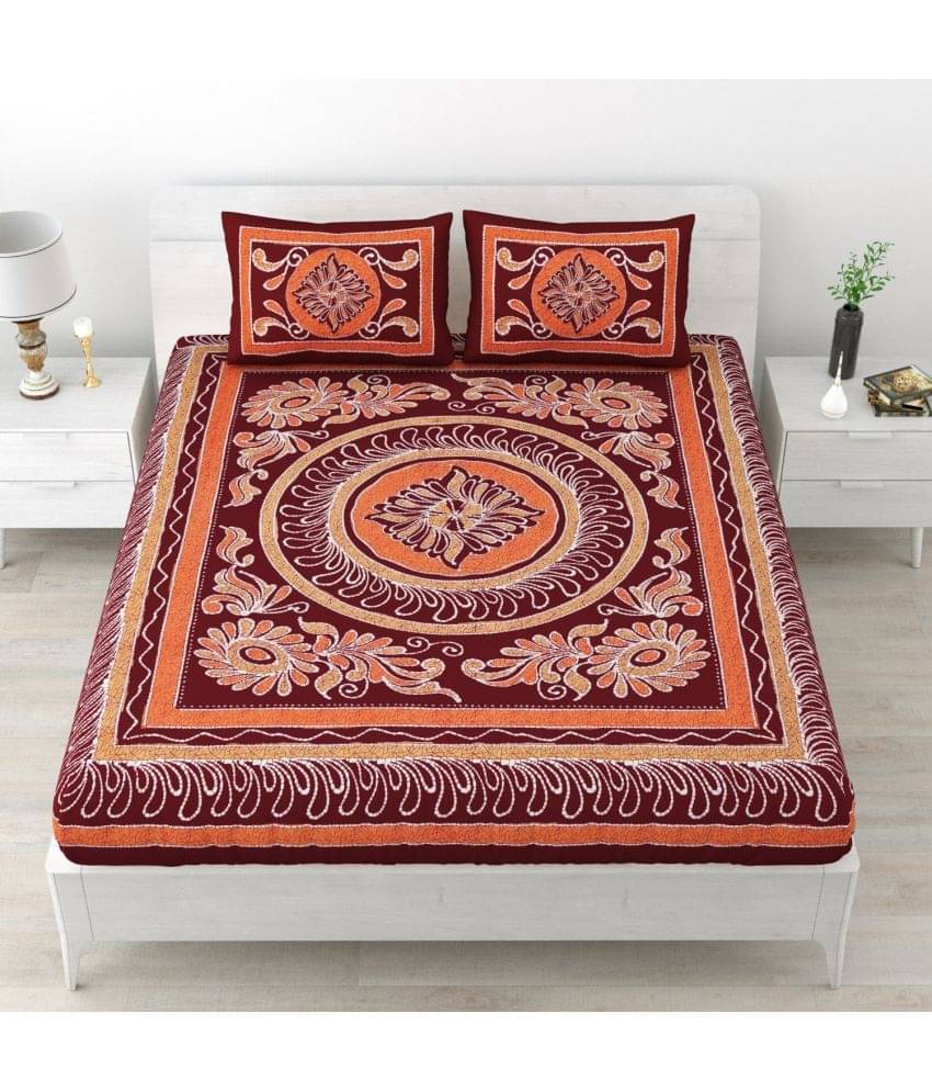     			Uniqchoice Cotton Double Bedsheet ( Maroon )