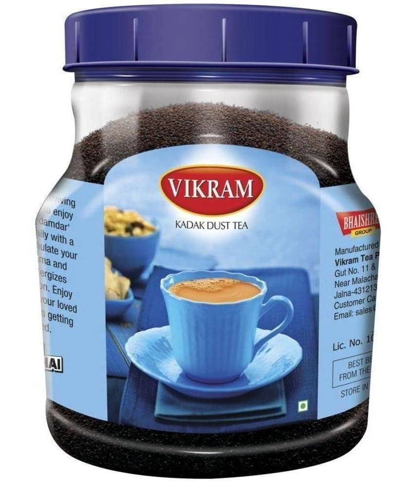 Vikram Kadak Dust Tea, Kadak Taste & Damdaar Strength, Aromatic & Rich Tea Powder - 1kg Jar Vikram Kadak Dust Tea, Kadak Taste & Damdaar Strength, Aromatic & Rich Tea Powder - 1kg Jar