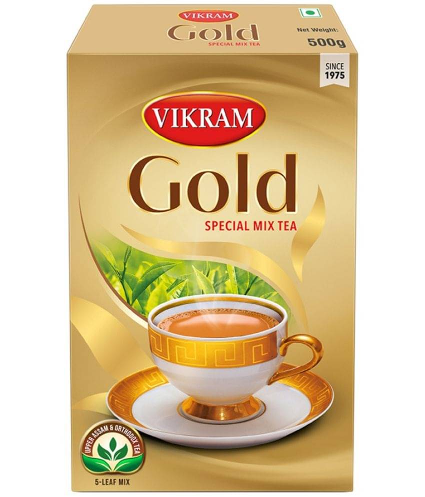 Vikram Gold Special Mix Tea, Blended with 5 unique types of leaves from Upper Assam and enriched with Orthodox Tea leaves- 500g Vikram Gold Special Mix Tea, Blended with 5 unique types of leaves from Upper Assam and enriched with Orthodox Tea leaves- 500g