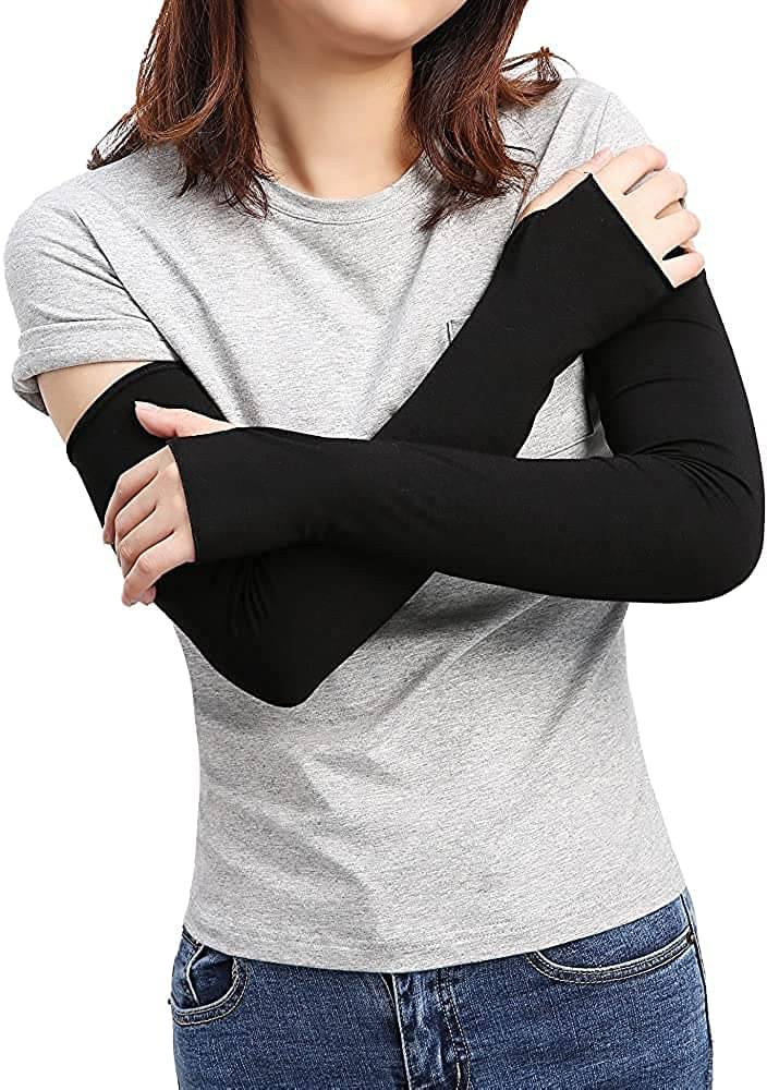     			Mahek Accessories - Black Self Design Riding Sleeves ( Single Set )