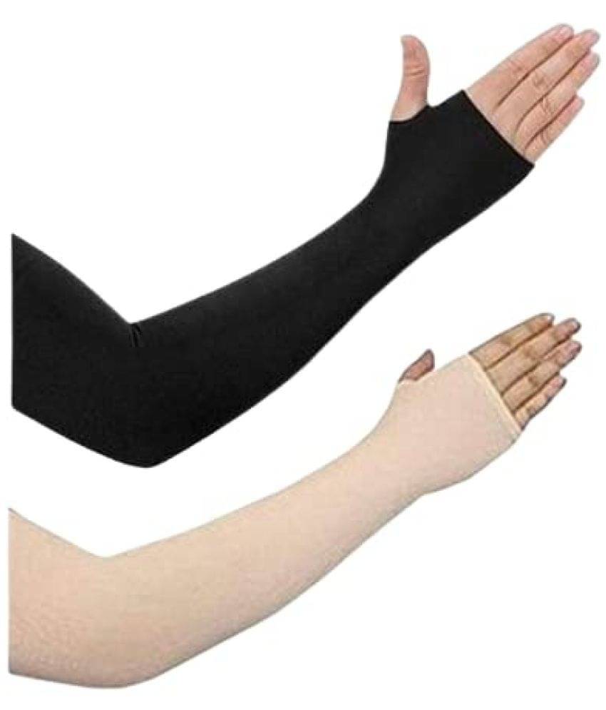     			Mahek Accessories - Multicolor Self Design Riding Sleeves ( Set of 2 )