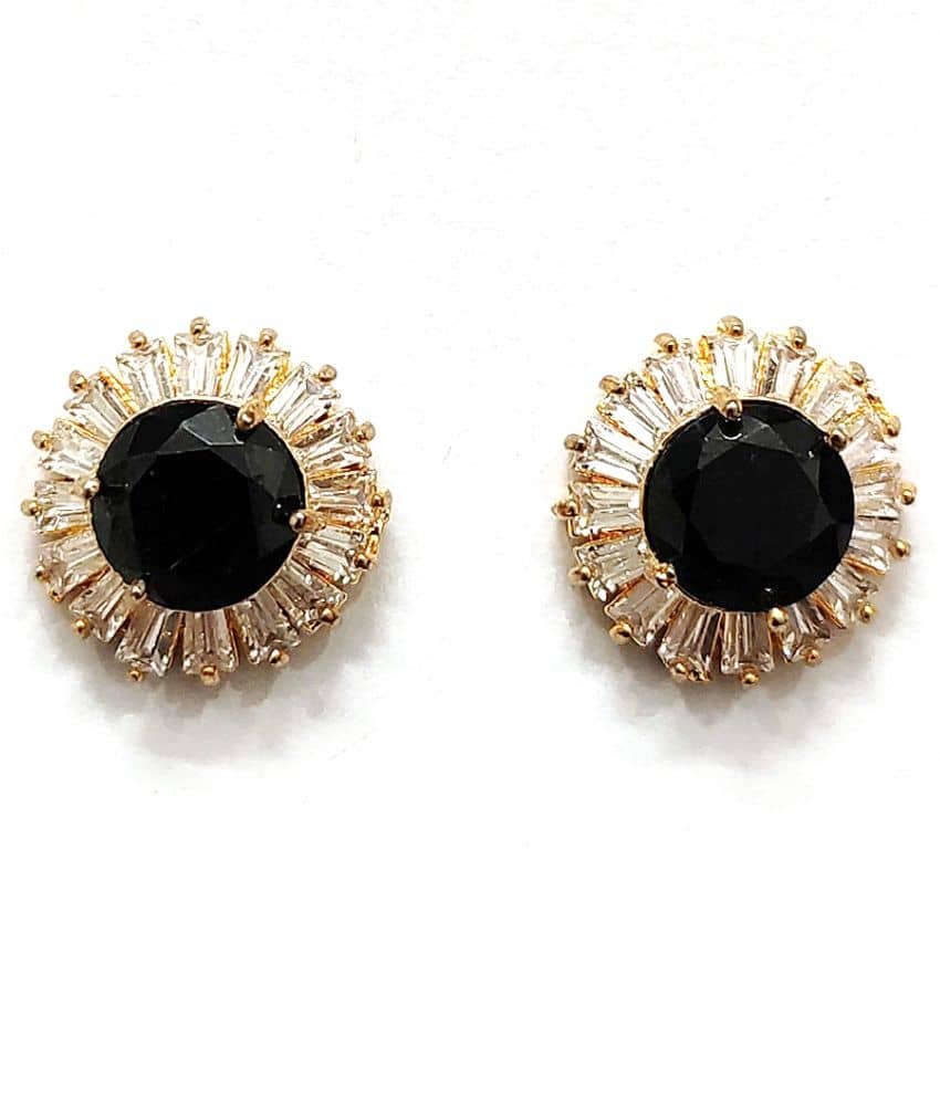 Jewels Corner - Black Stud Earrings ( Pack of 1 ) - Earrings | Buy online on ZillyBuy