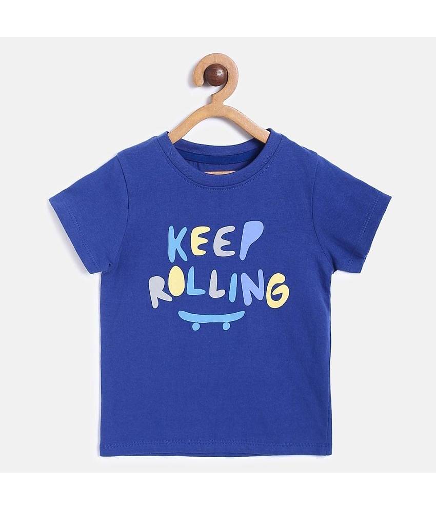 MINI KLUB Pack of 1 Unisex for Baby Cotton T-Shirt ( Blue )