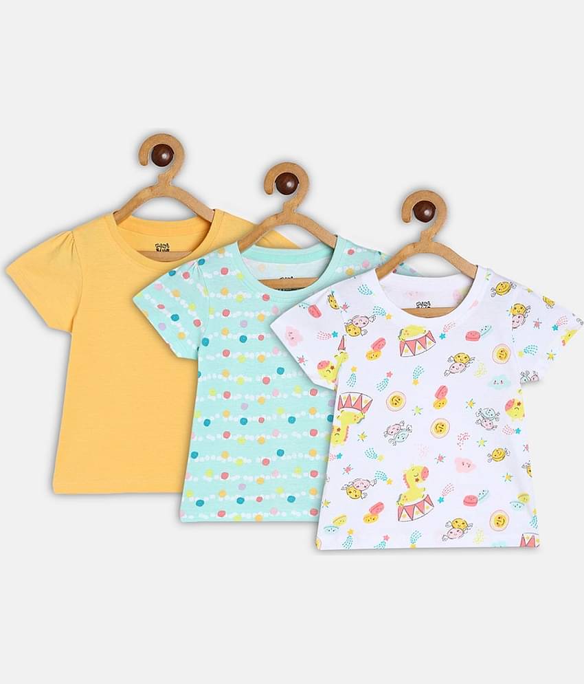 MINI KLUB Pack of 1 Baby Girls Cotton Top ( Multi )