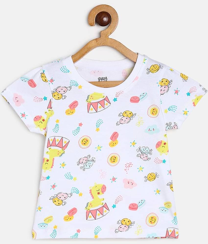 MINI KLUB Pack of 1 Baby Girls Cotton Top ( Multi )