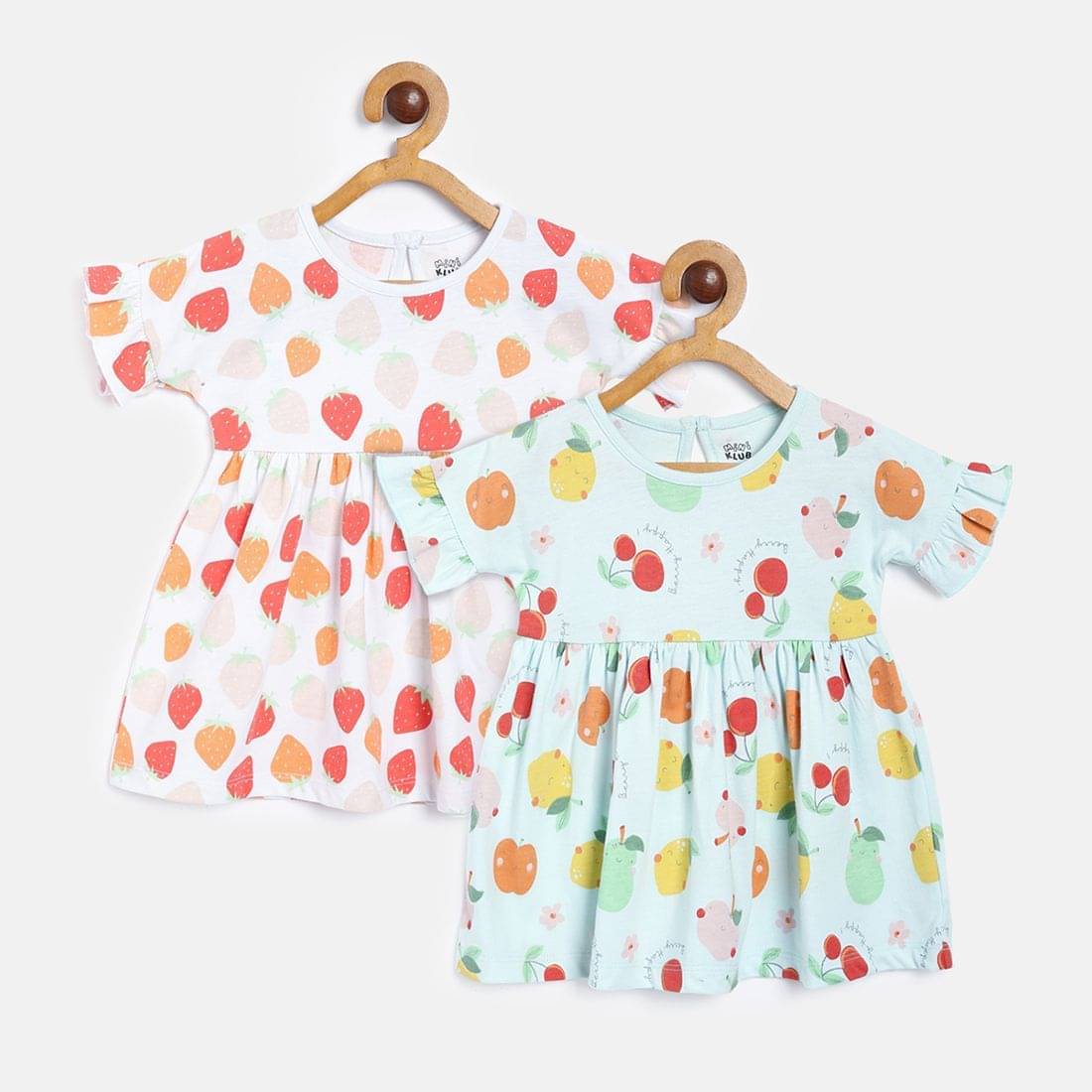     			MINI KLUB - Multi Cotton Blend Baby Girl Dress ( Pack of 1 )