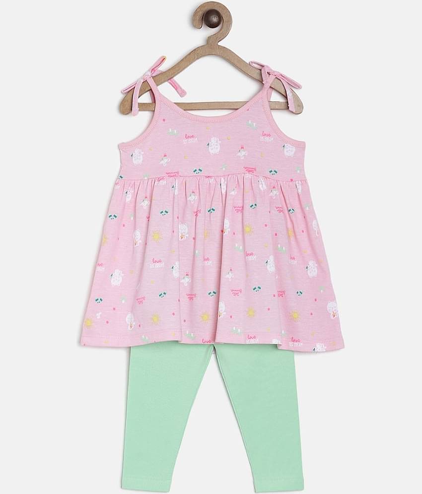 MINI KLUB Pack of 1 Baby Girls Cotton T-Shirt & Trouser ( Multicolor )