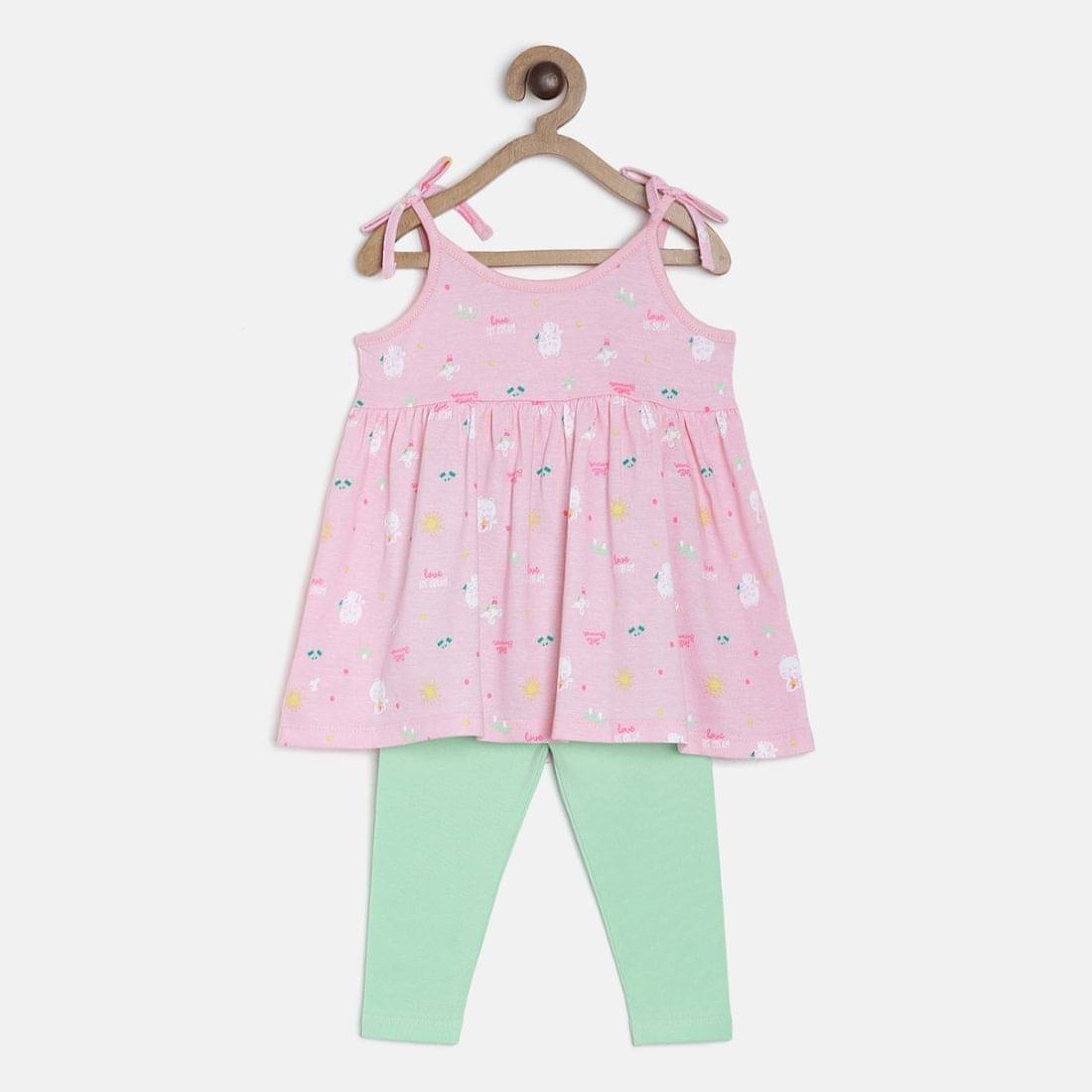 MINI KLUB Pack of 1 Baby Girls Cotton T-Shirt & Trouser ( Multicolor )     			MINI KLUB Pack of 1 Baby Girls Cotton T-Shirt & Trouser ( Multicolor )