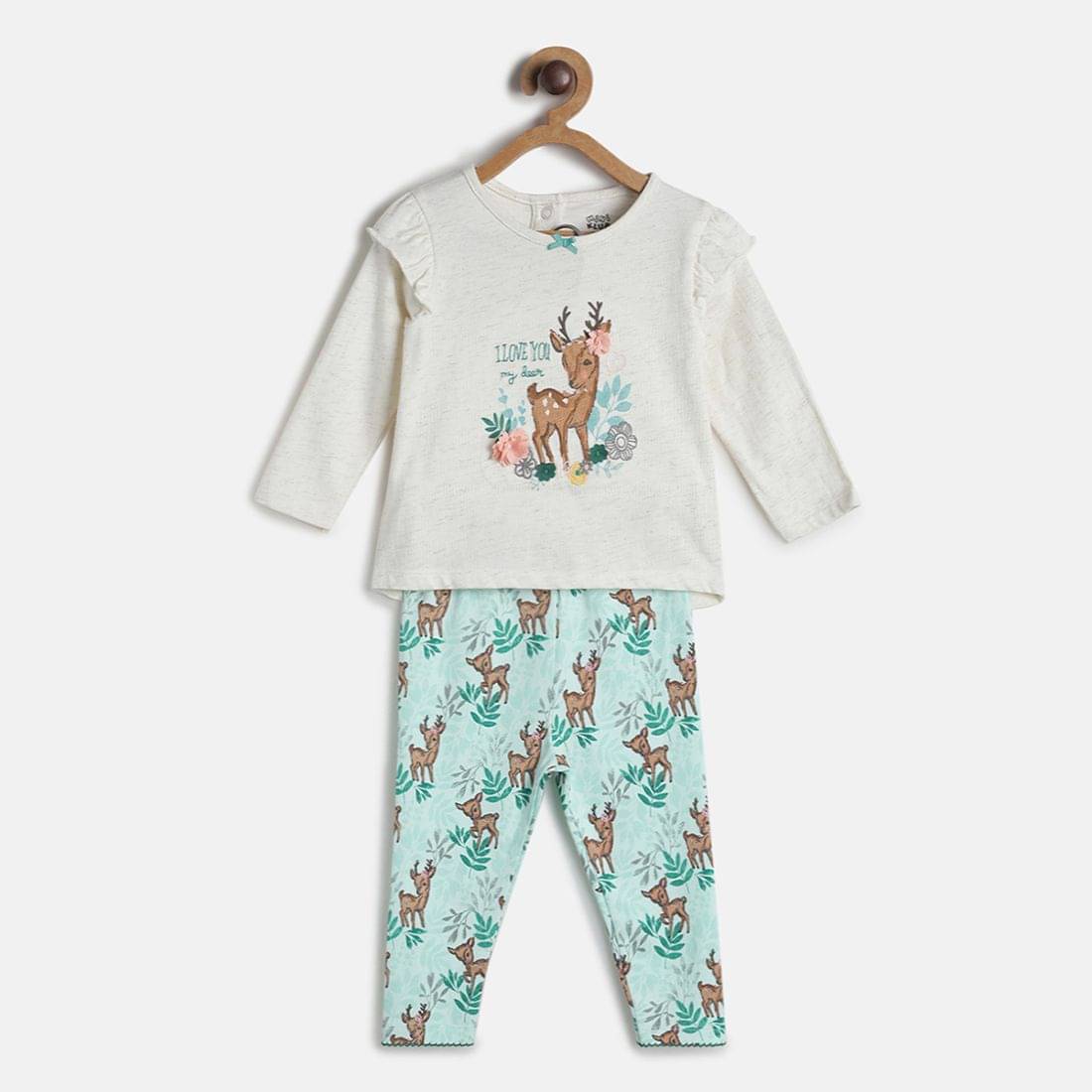     			MINI KLUB - Multicolor Cotton Baby Girl Top & Trouser ( Pack of 1 )