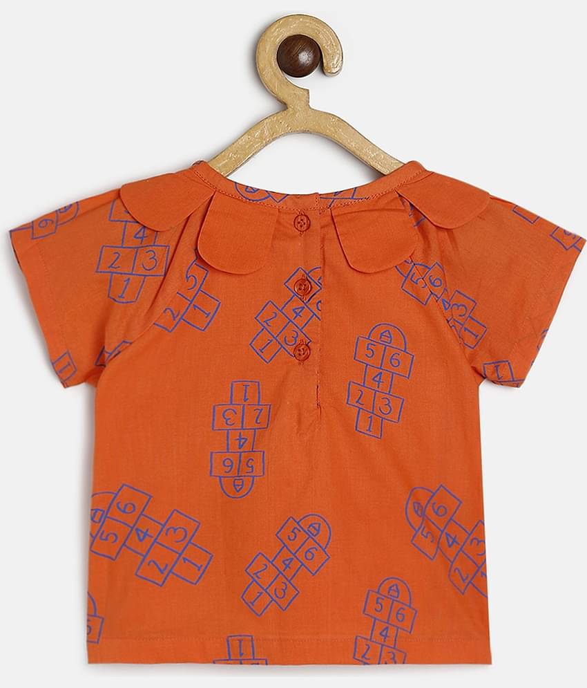 MINI KLUB Pack of 1 Baby Girls Cotton Top ( Orange )