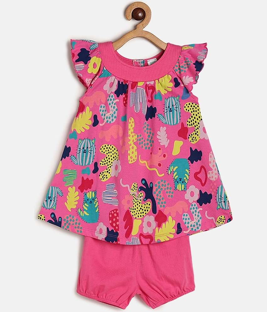 MINI KLUB Pack of 1 Baby Girls Cotton Dress ( Pink )