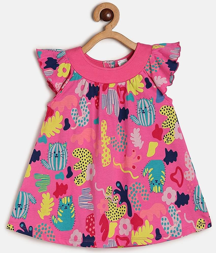 MINI KLUB Pack of 1 Baby Girls Cotton Dress ( Pink )