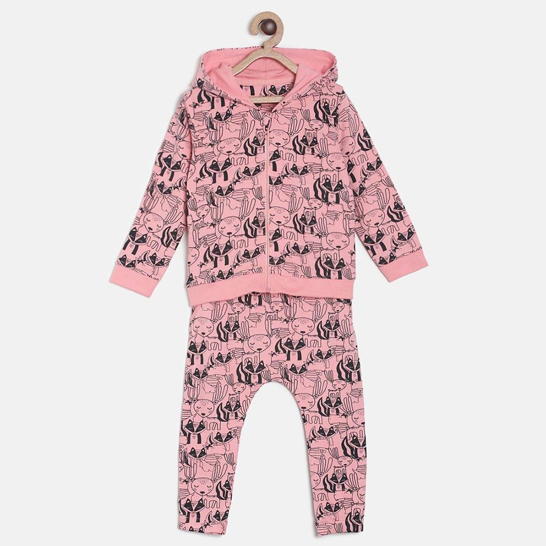     			MINI KLUB Pack of 1 Baby Girls Cotton Top & Trouser ( Pink )