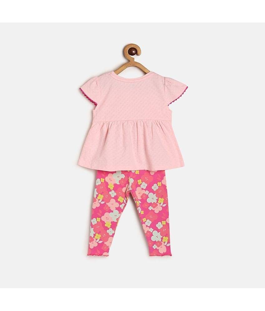 MINI KLUB Pack of 1 Baby Girls Cotton Top & Trouser ( Pink )