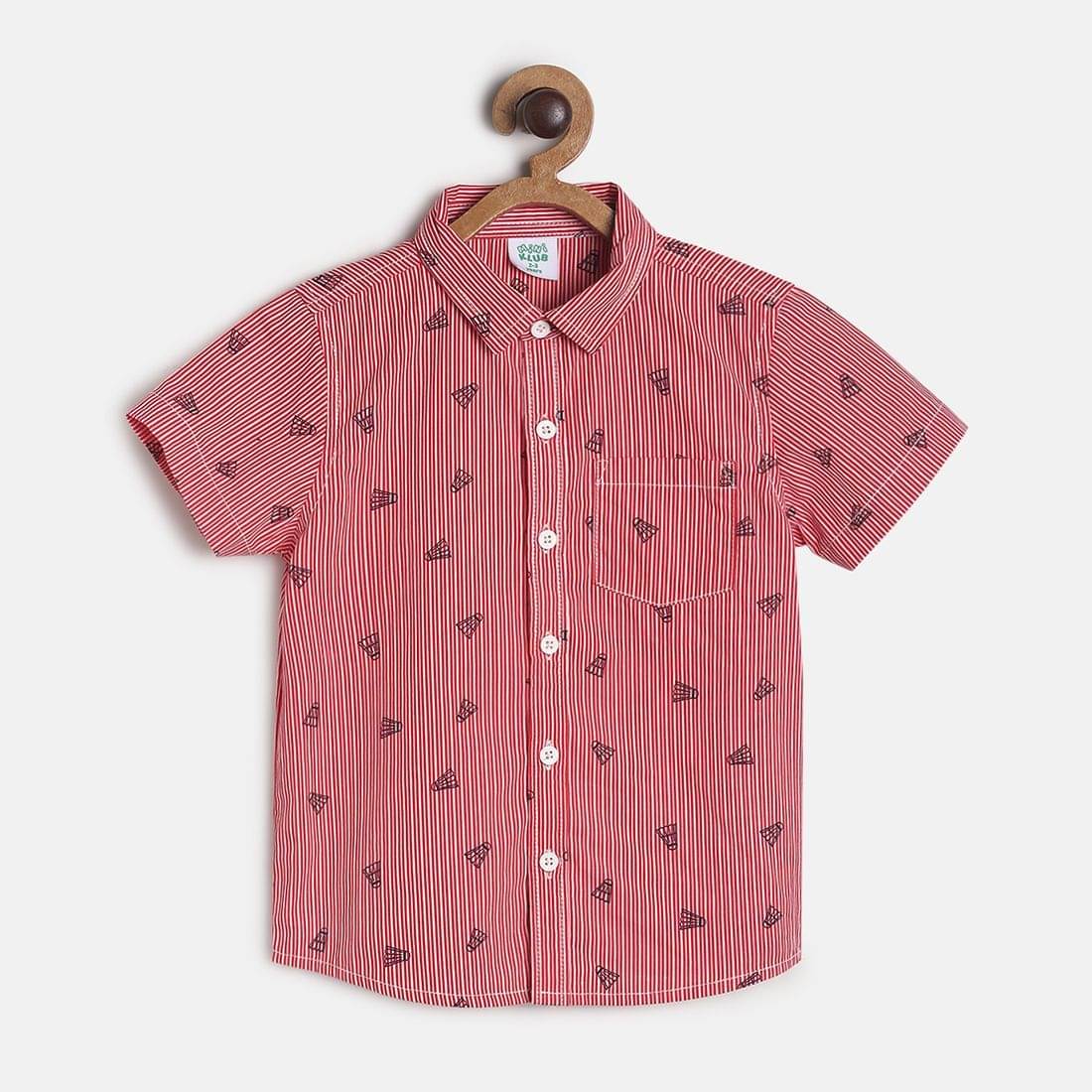     			MINI KLUB Pack of 1 Baby Boys Cotton Shirt ( Red )