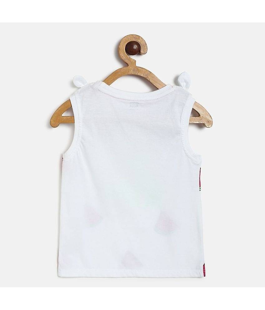 MINI KLUB Pack of 1 Baby Girls Cotton Top ( White )