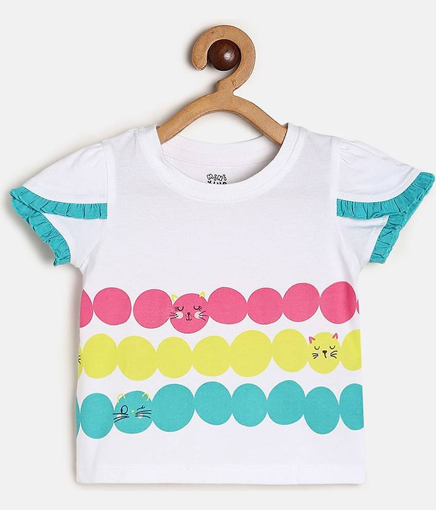 MINI KLUB Pack of 1 Baby Girls Cotton Top ( White )