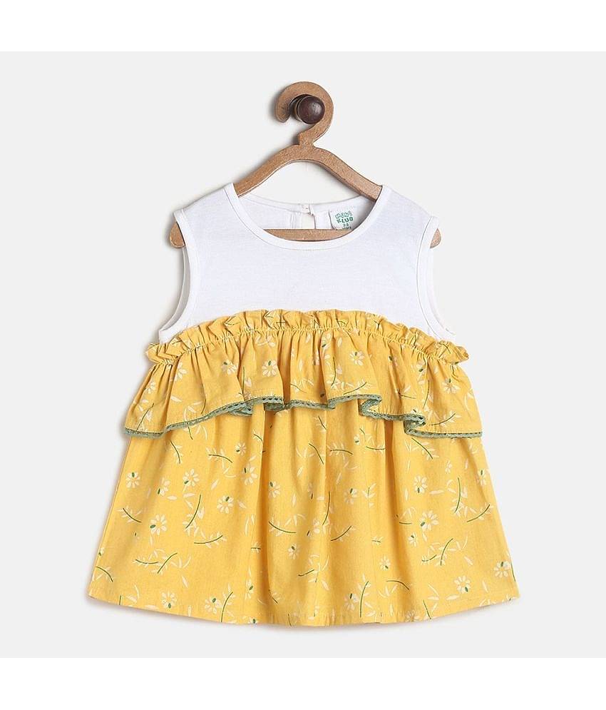 MINI KLUB Pack of 1 Baby Girls Cotton Top ( Yellow )