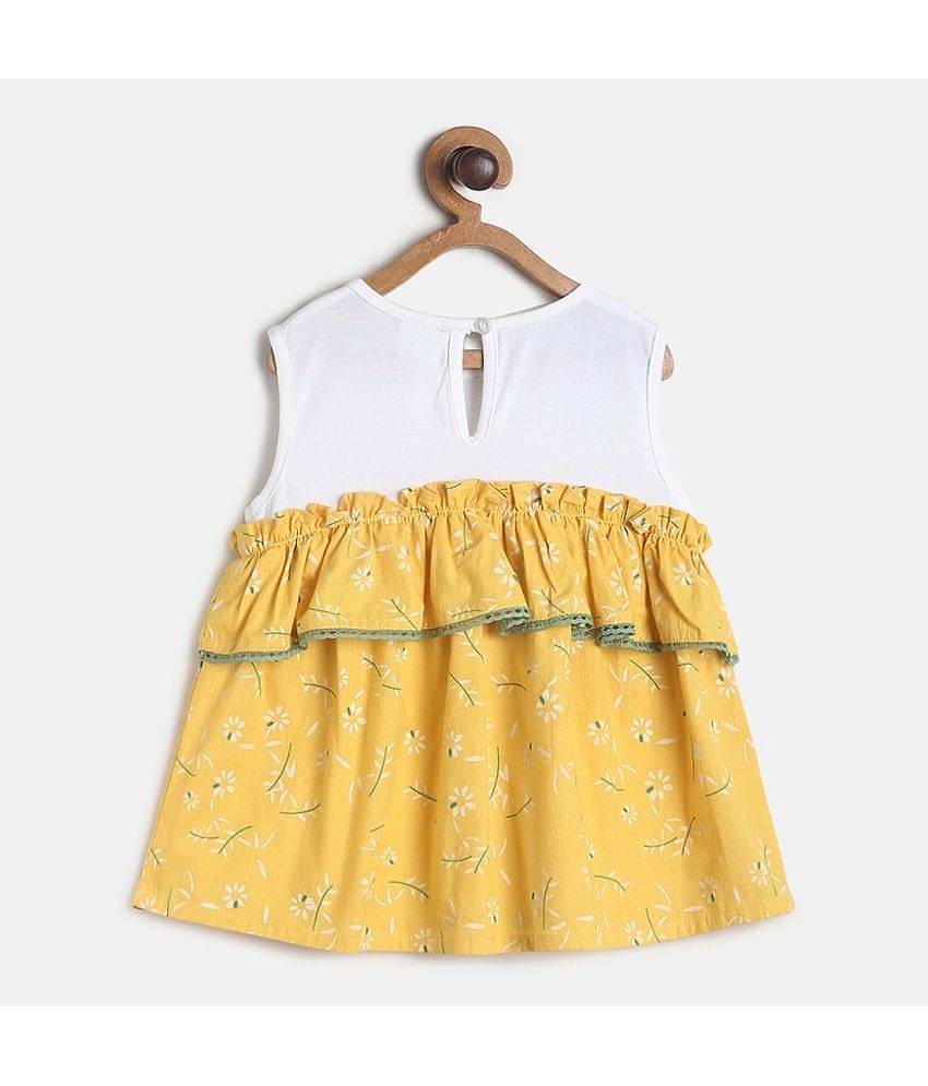 MINI KLUB Pack of 1 Baby Girls Cotton Top ( Yellow )