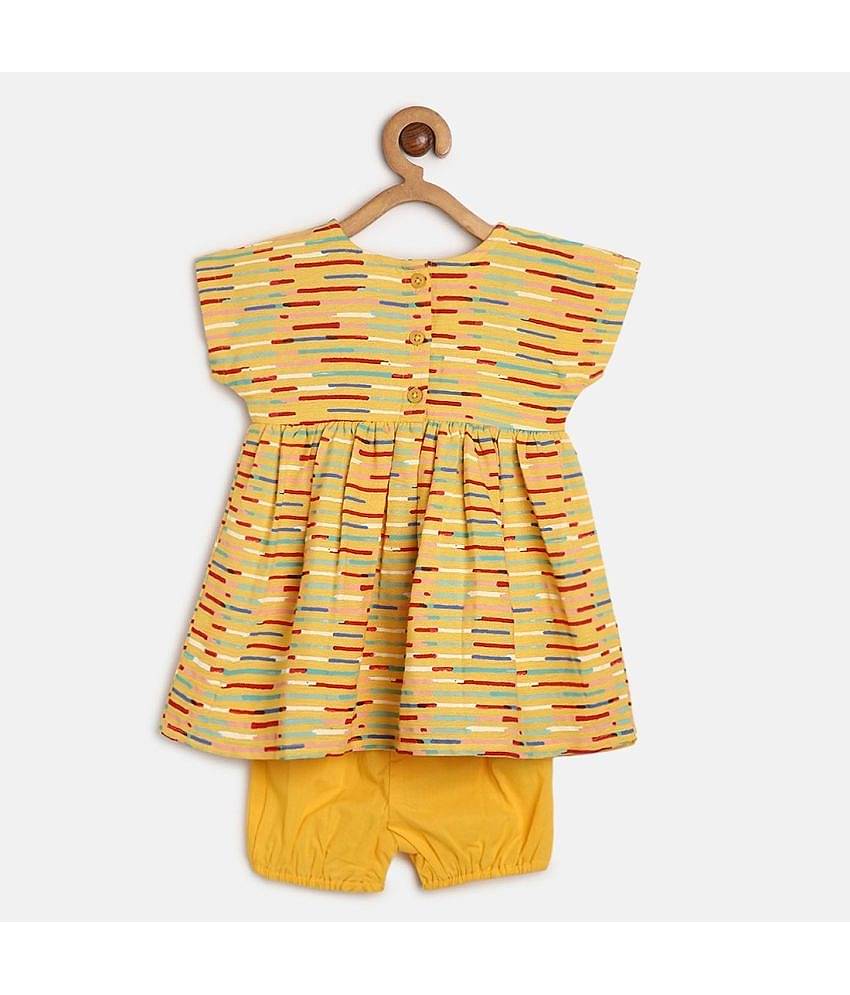 MINI KLUB Pack of 1 Baby Girls Rayon Dress ( Yellow )