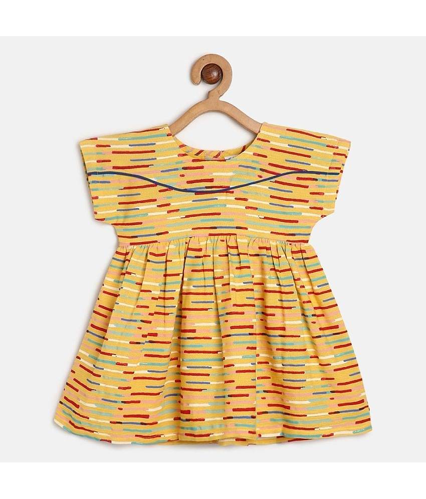 MINI KLUB Pack of 1 Baby Girls Rayon Dress ( Yellow )