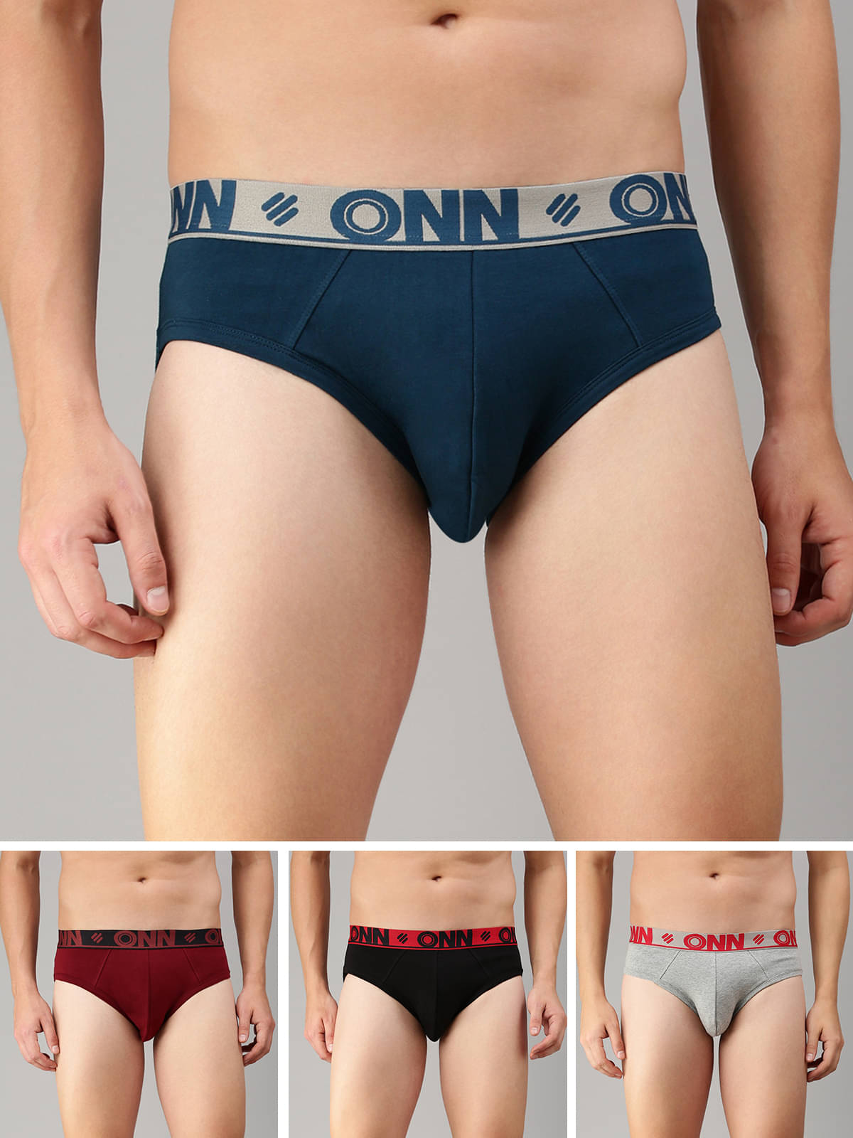 ONN Pack of 4 Cotton Blend Men's Briefs ( Multicolor ) ONN Pack of 4 Cotton Blend Men's Briefs ( Multicolor )