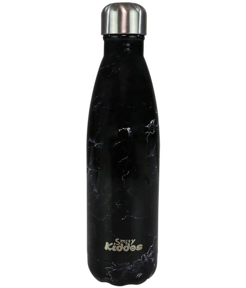 Smily Kiddos - Steel water bottle - Marble print Black Black Water Bottle 500 mL ( Set of 1 ) Smily Kiddos - Steel water bottle - Marble print Black Black Water Bottle 500 mL ( Set of 1 )