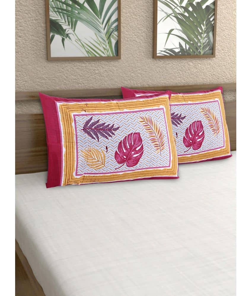 AJ Home - Pack of 2 Cotton Ethnic Regular Pillow Cover ( 68.58 cm(27) x 43.18 cm(17) ) - Red