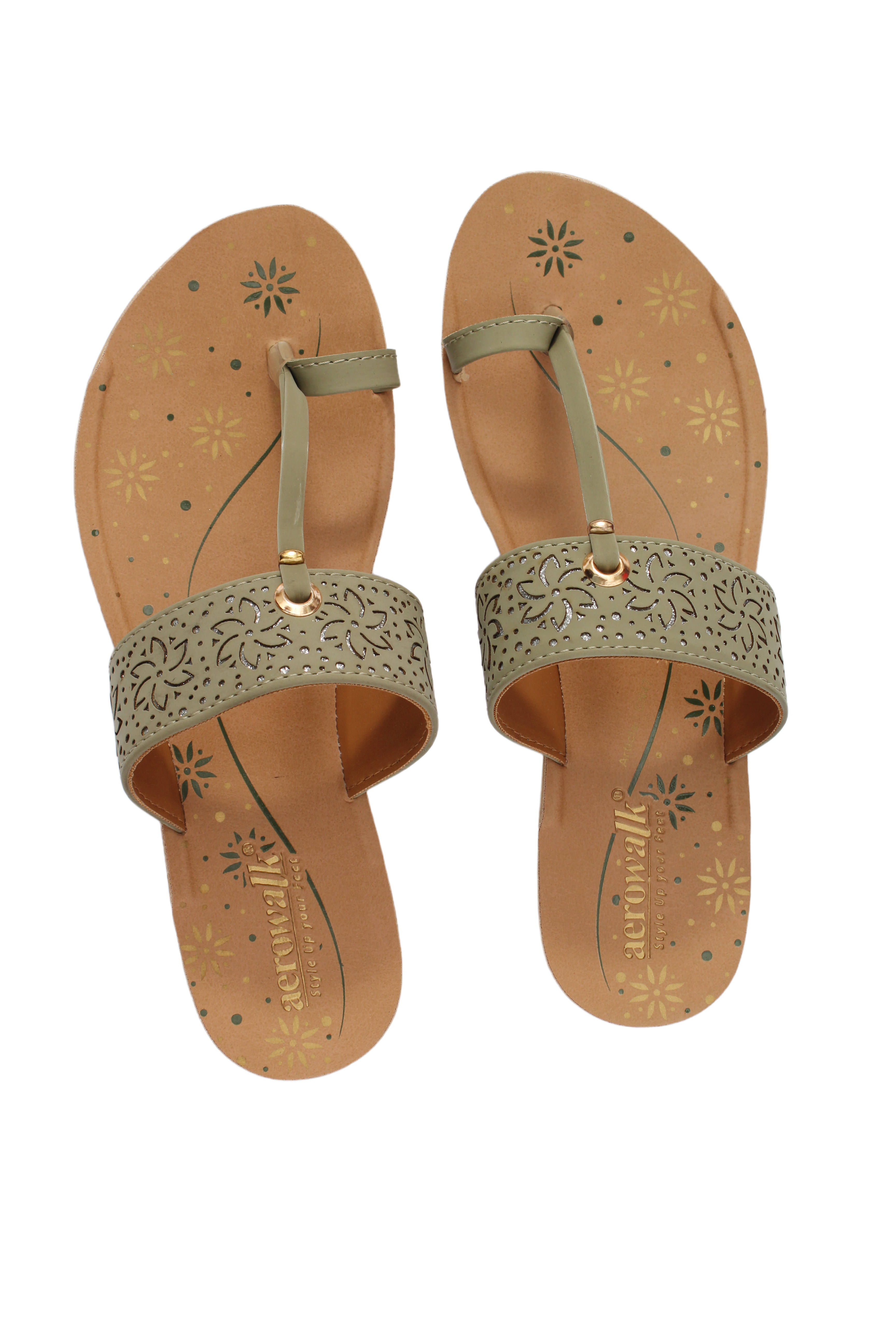     			Aerowalk Mint Green Women's Leather Slipper