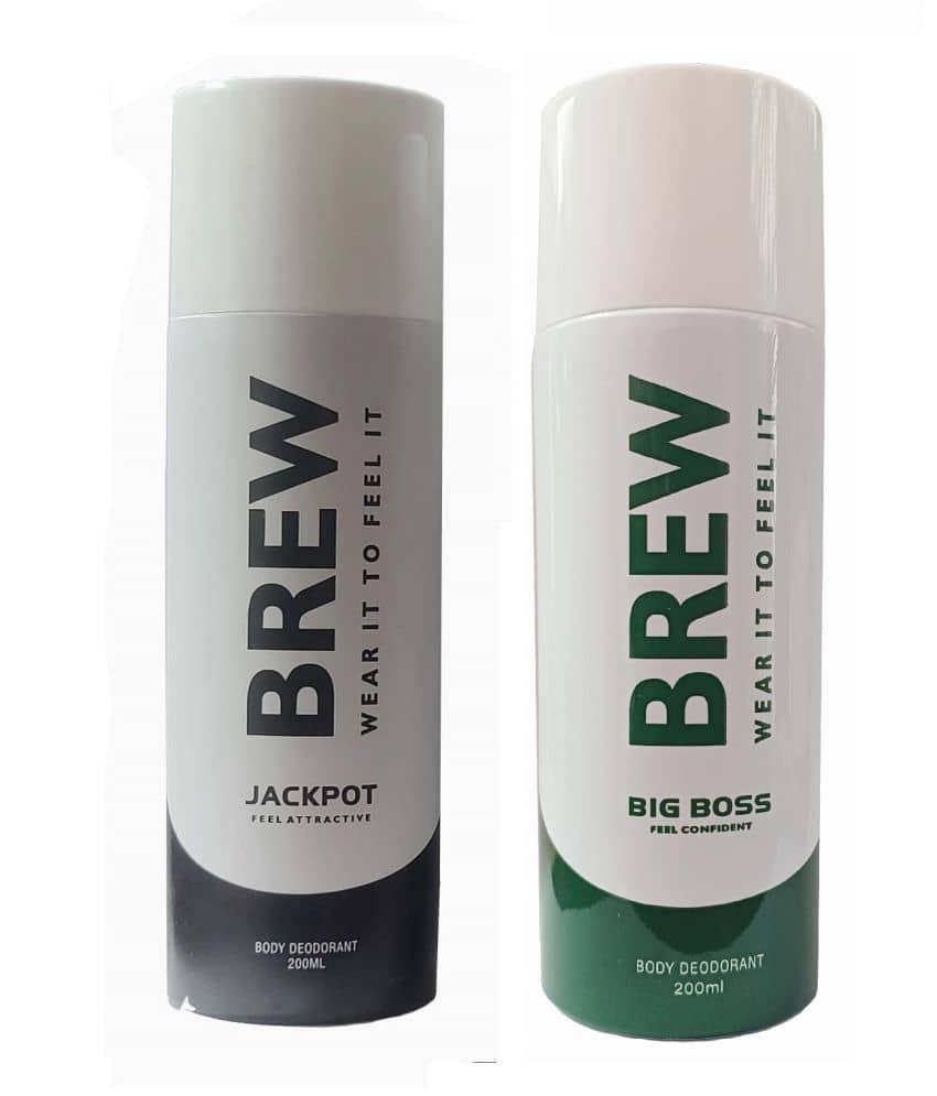 Brew - JACPOT & BIG BOS DEODORANT , 200ML Deodorant Spray for Unisex 400 ml ( Pack of 2 )
