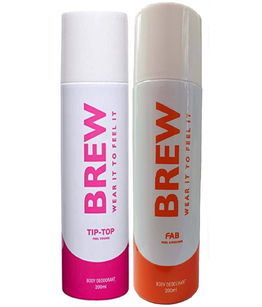 Brew - TIP TOP & FAB DEODORANT ,200ML Deodorant Spray for Unisex 400 ml ( Pack of 2 ) Brew - TIP TOP & FAB DEODORANT ,200ML Deodorant Spray for Unisex 400 ml ( Pack of 2 )