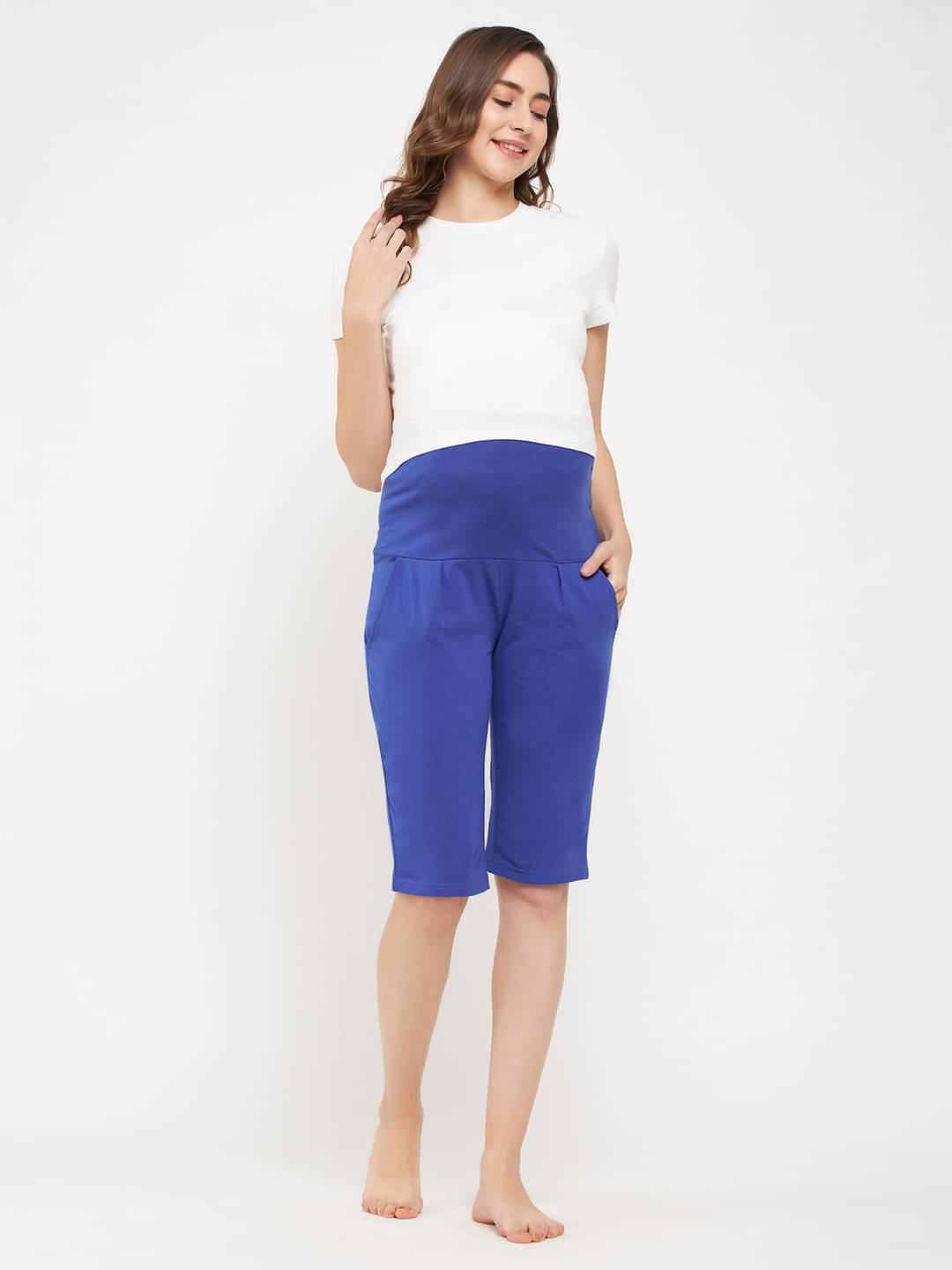     			Clovia Blue Cotton Pyjamas