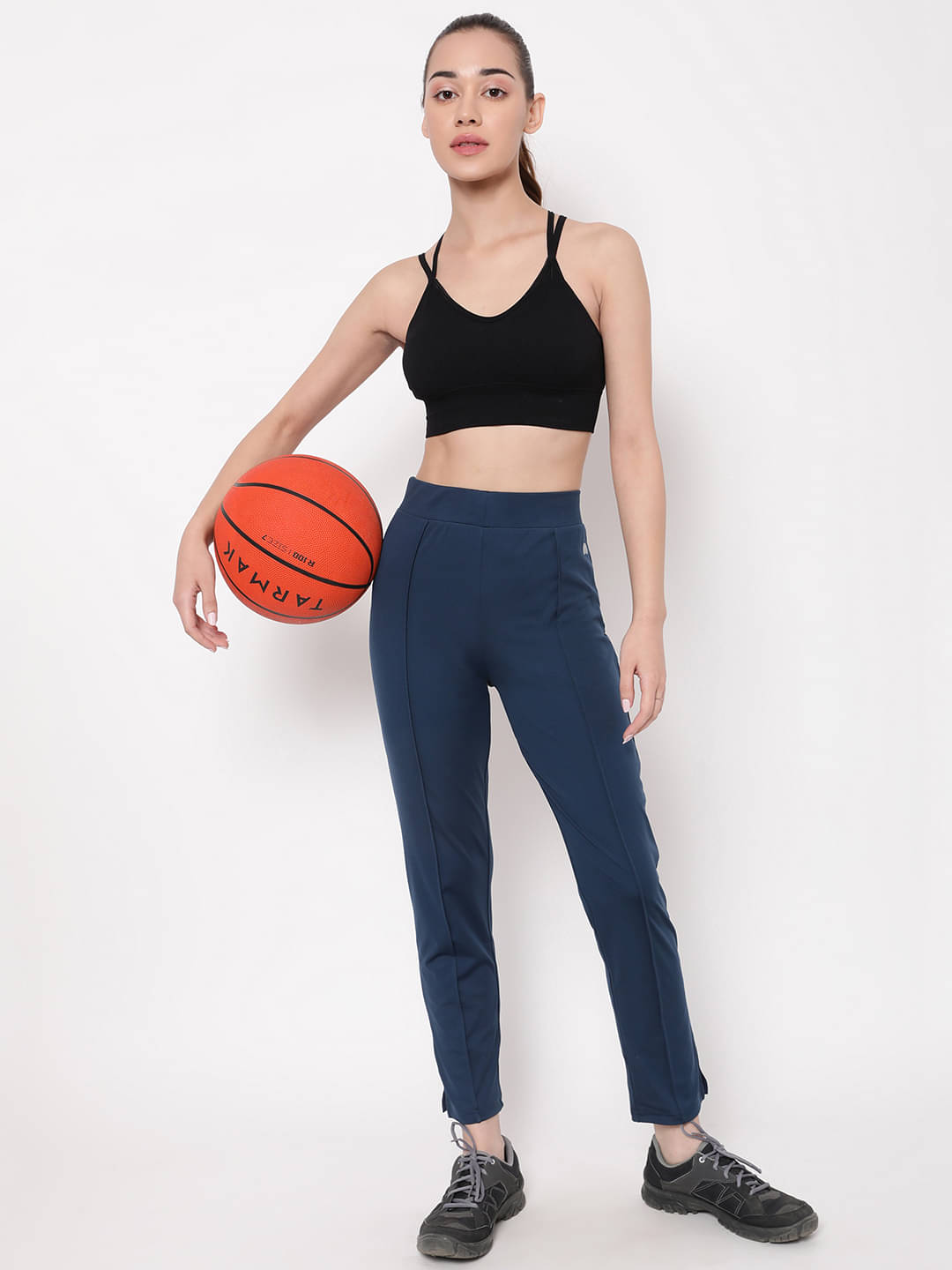     			Clovia Blue Polyester Solid Capri - Single