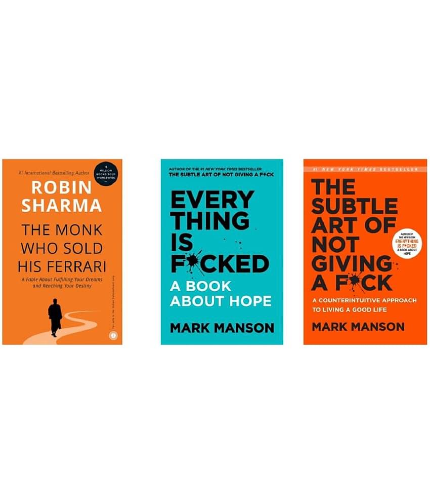 ( Combo Of 3 Books ) The Monk Who Sold His Frrari & Everything Is Fcked A Book About Hope & The Subtle Art of Not Giving a Fck Paperback , Book , English , By Robin Sharma & Mark Manson