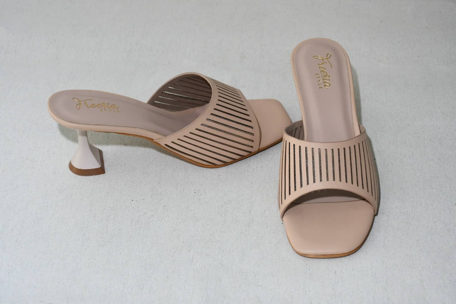     			FREESIA STYLE - Khaki Women's Slip On Heels