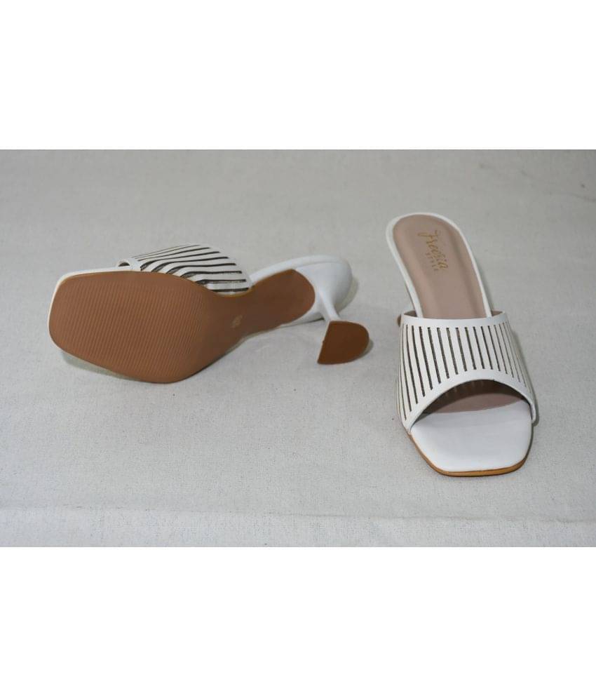     			FREESIA STYLE - White Women's Slip On Heels