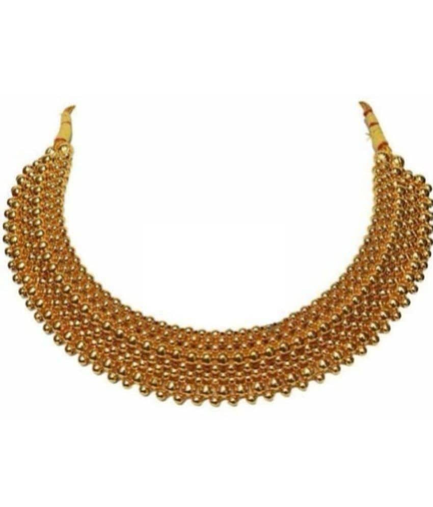 HEER COLLECTION - Gold Pearls Necklace ( Pack of 1 )