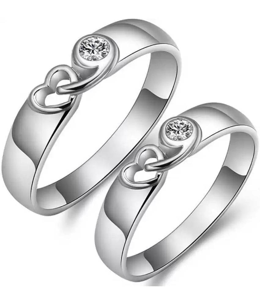 HEER COLLECTION - Silver Couple Ring ( Pack of 2 ) HEER COLLECTION - Silver Couple Ring ( Pack of 2 )