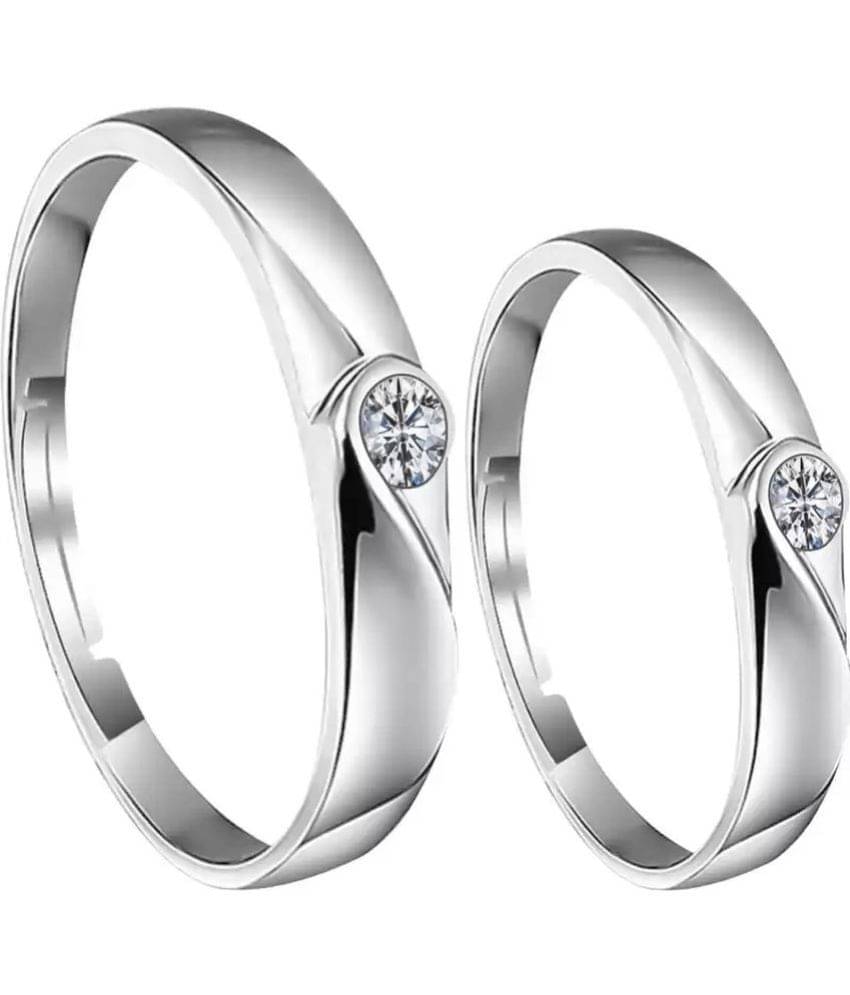 HEER COLLECTION - Silver Couple Ring ( Pack of 2 ) HEER COLLECTION - Silver Couple Ring ( Pack of 2 )
