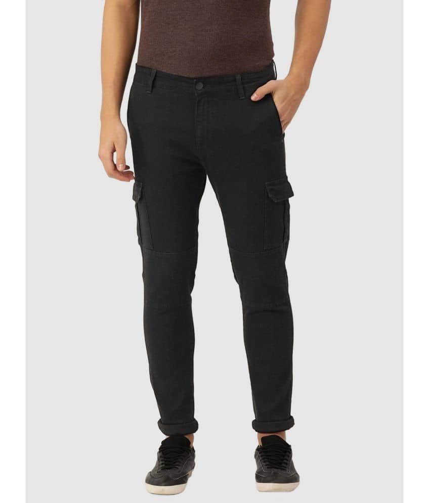 IVOC Men Black Slim Fit Stretchable Cargo Jeans - Jeans | Buy online on ZillyBuy